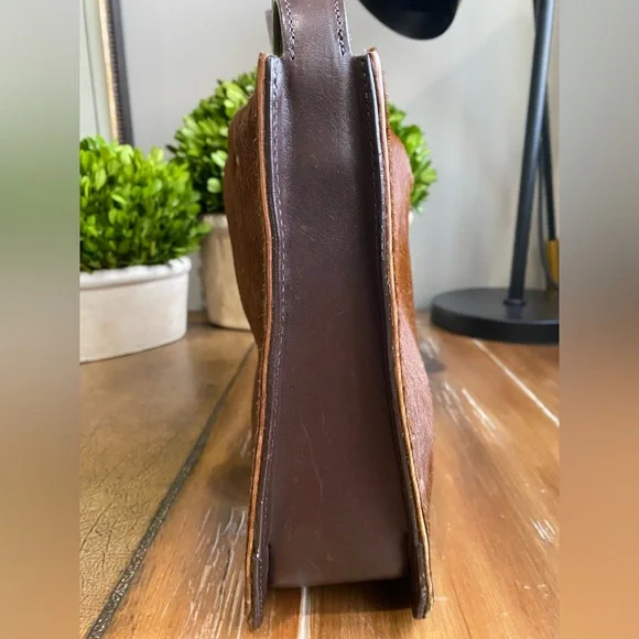 2002 Coach Vintage Y2K Brown Calfhair Stitched Shoulder Bag - Picture 5 of 16